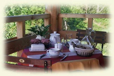 petit déjeuner sur le balcon